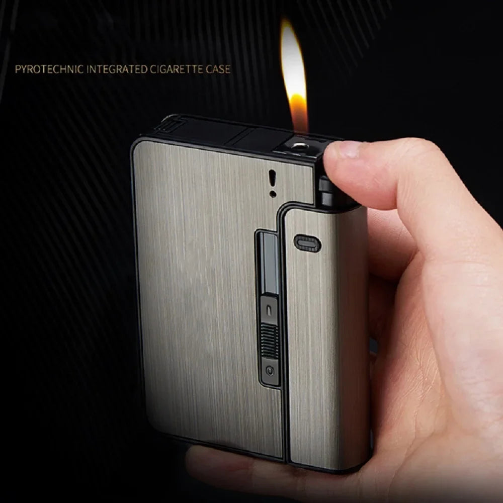 Automatic Metal Cigarette Case – Holds 10 King Size | Men's Gift