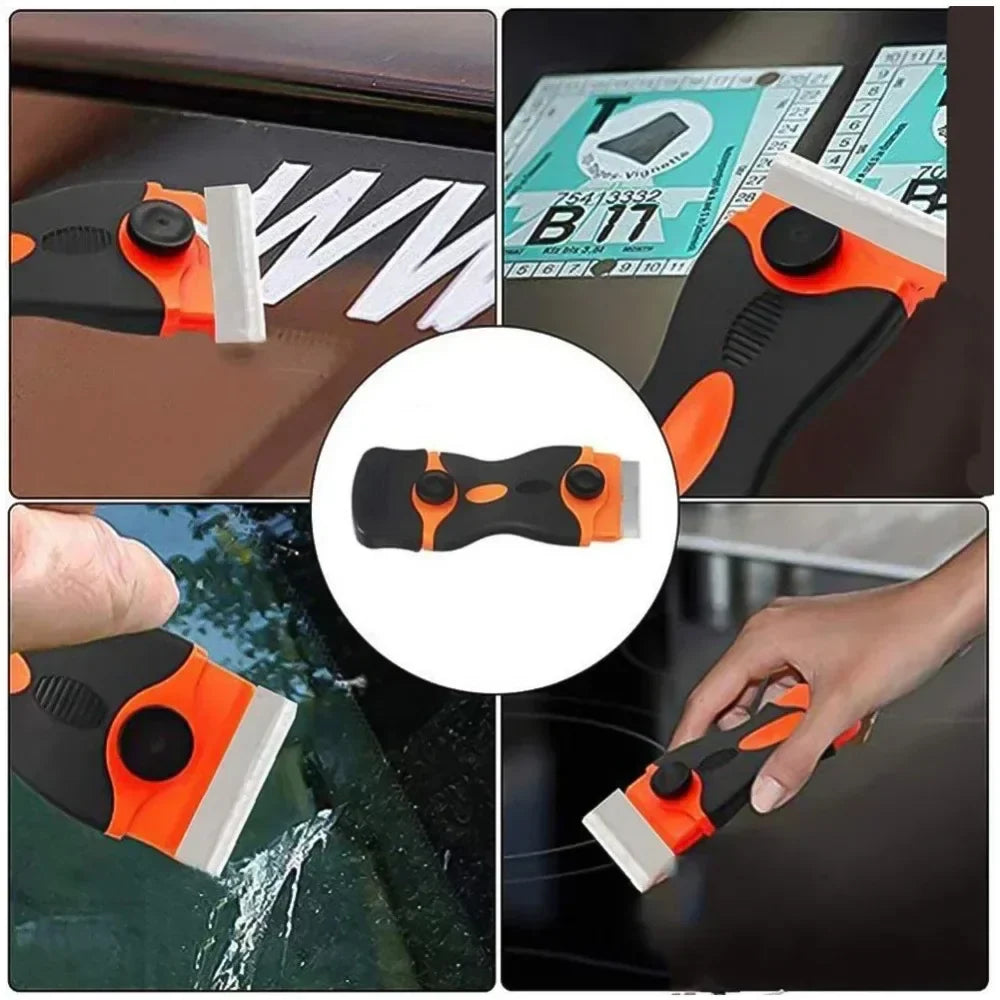 2-in-1 Glass Scraper & Squeegee Tool for Car, Window & Kitchen