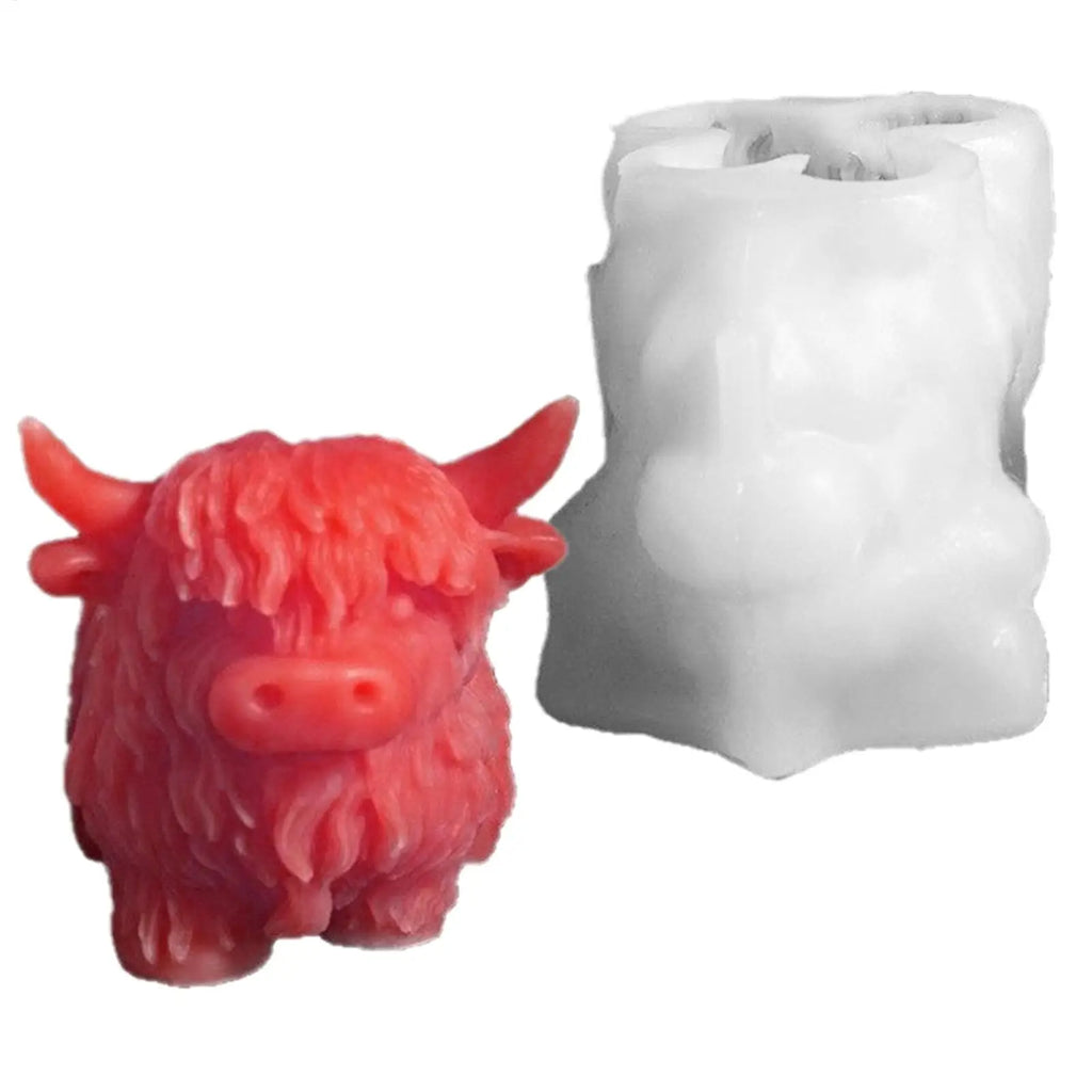 Animal Molds 3D Resin Food-grade Highland Cow Design Mould DIY