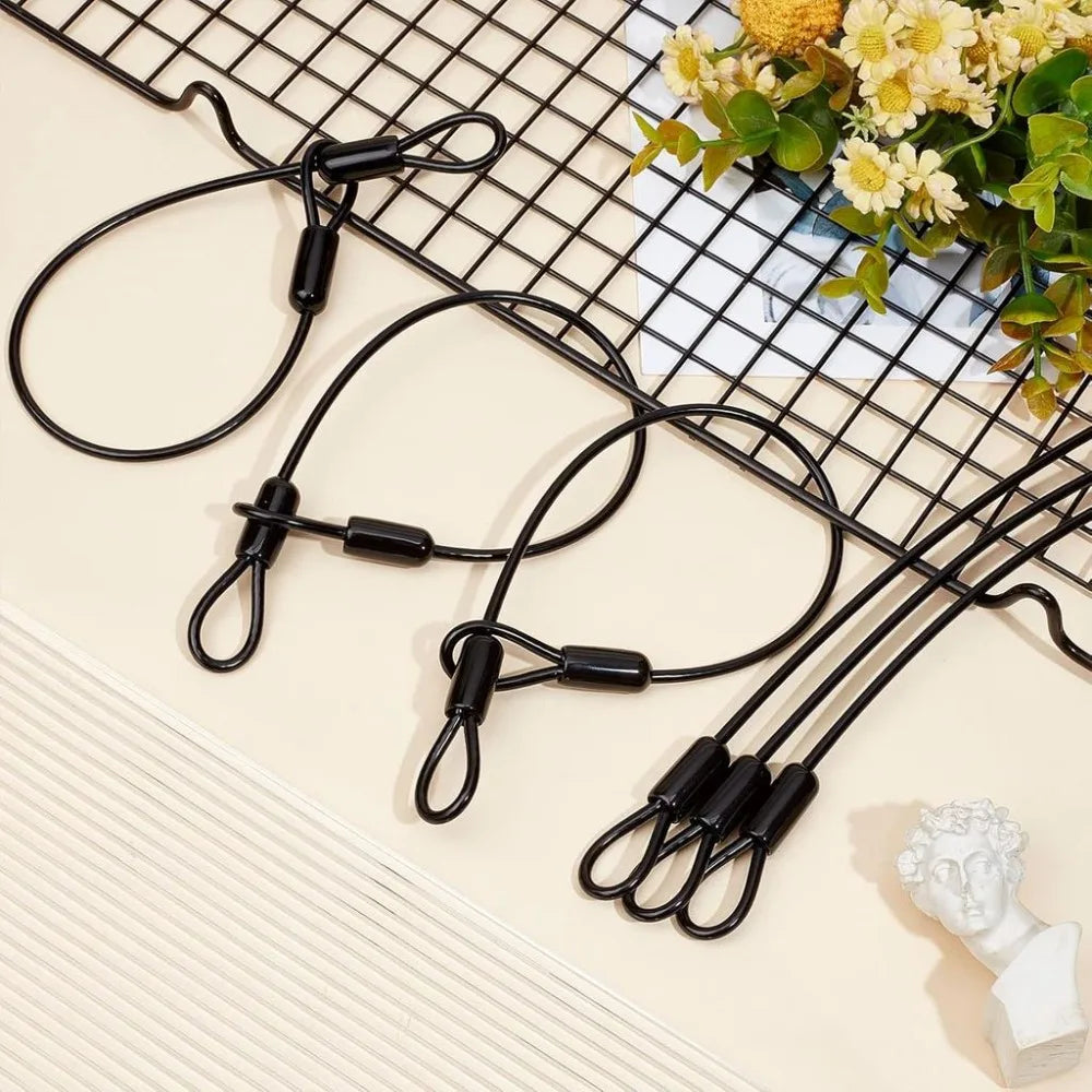 6-Pack Steel Wire Rope Safety Cable Tether – Double Loop Ends