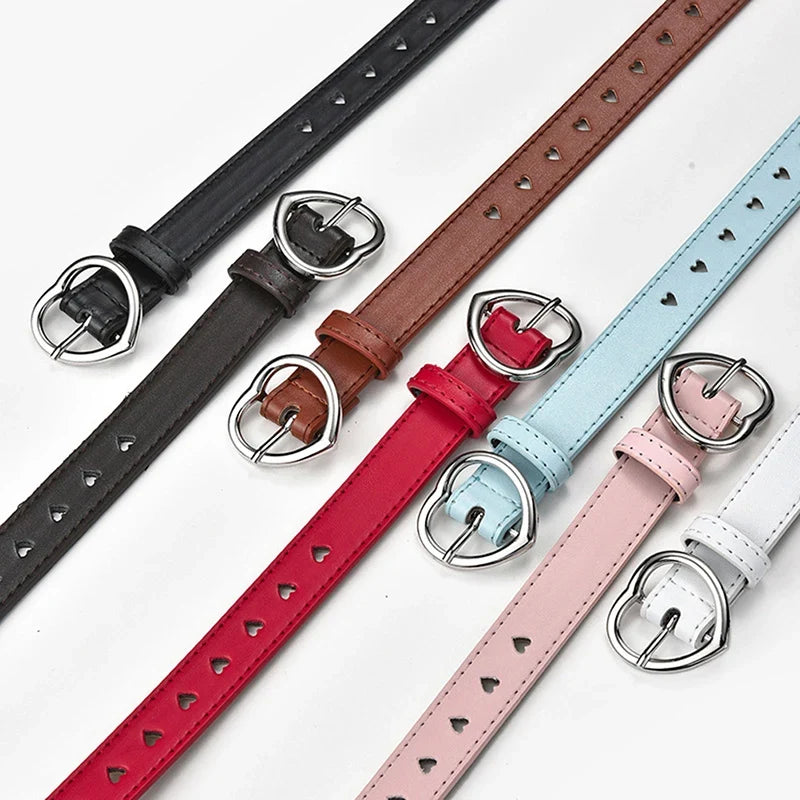 Skeleton Love Buckle PU Belt – Unisex Fashion Jeans Belt