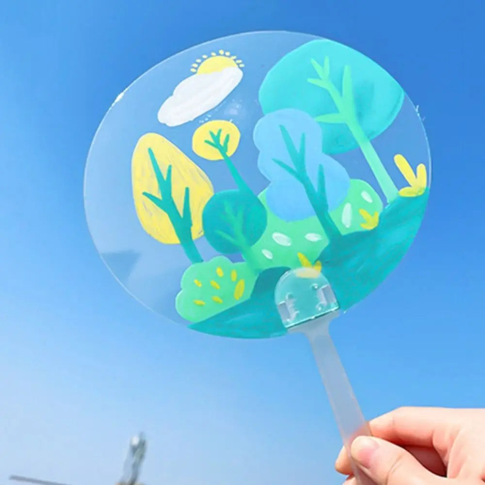 Blank Round Handheld Fan for Kids – DIY Painting & Graffiti