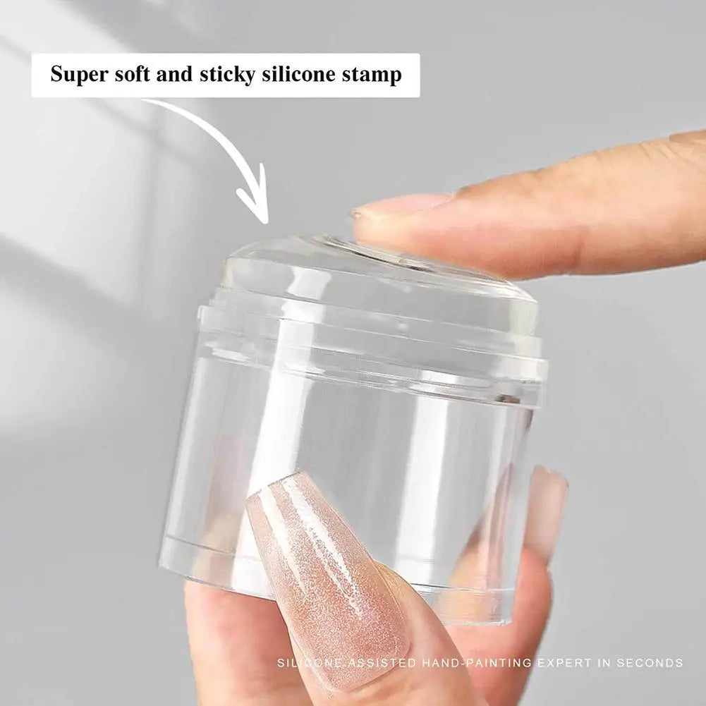 French Nail Art Stamper – Clear Silicone Stamp & Scraper