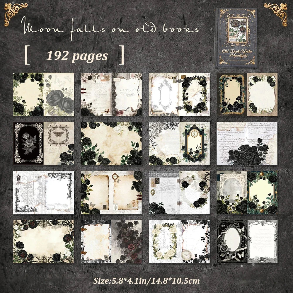 Rose Manor Stamping Notebook Moon Falling Old Book Series Retro
