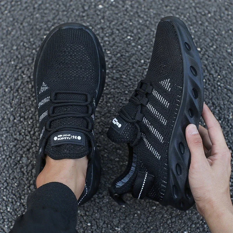 Men's Breathable Knit Sneakers – Lightweight Casual Running Shoes
