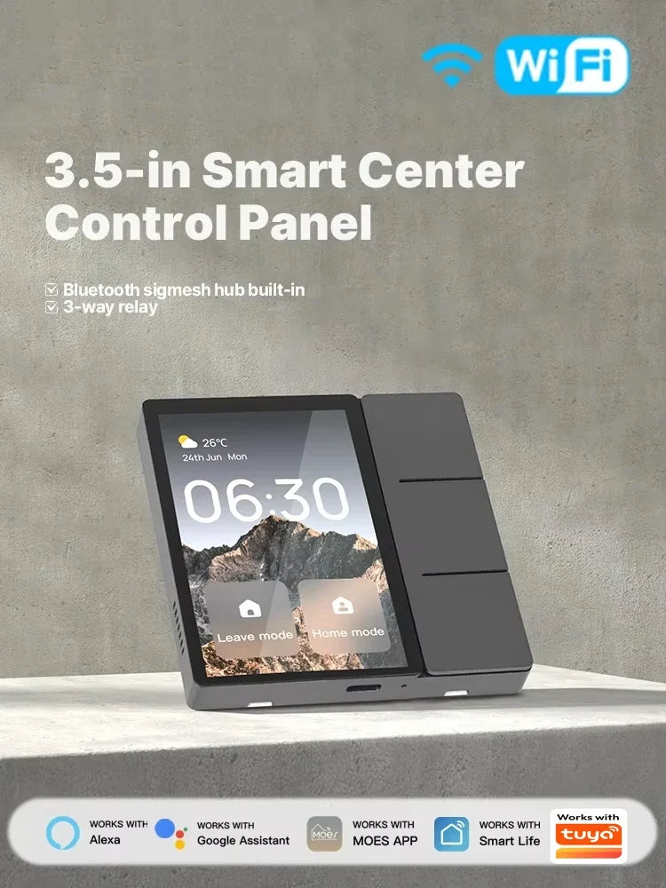 Tuya Wifi Smart Center Control Panel Touch Central Screen 3 Relays