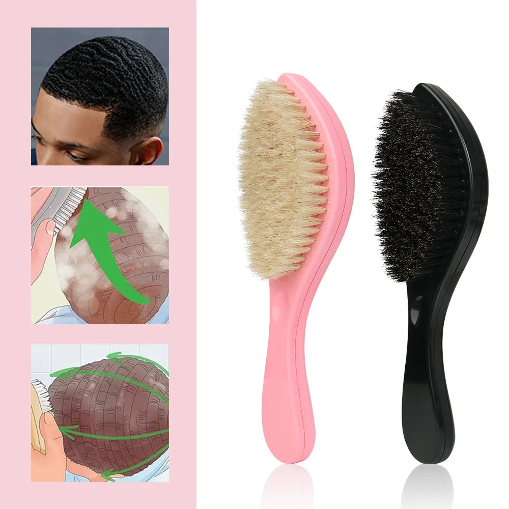Men's Boar Bristle Beard & Wave Brush – Wood Handle