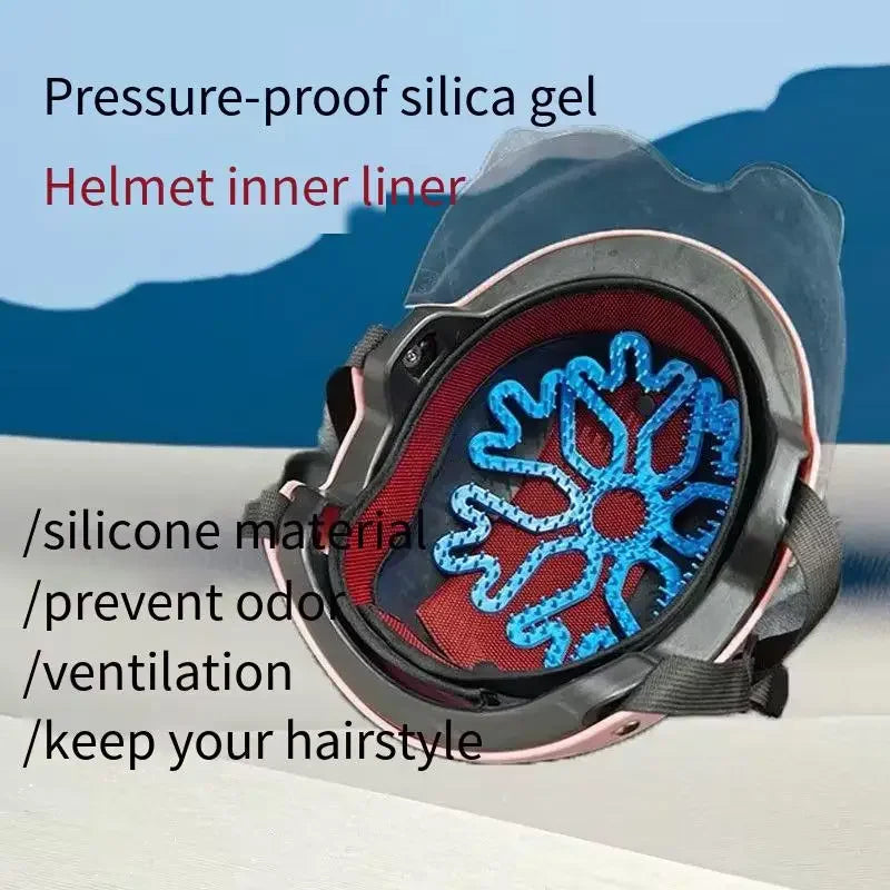 1 2 Random Silicone Helmet Liner Non-slip Breathable Cycling Pad Anti