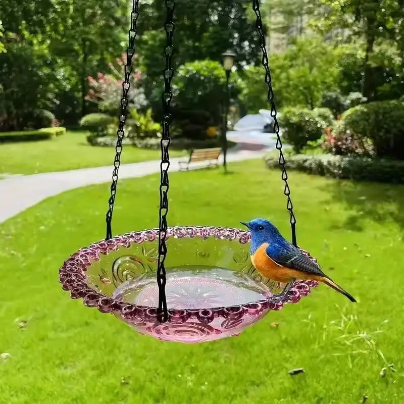 Flower-Shaped Hanging Bird Feeder & Birdbath | Garden Decor