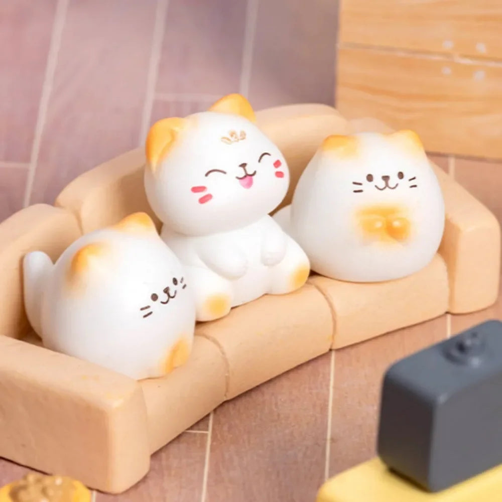 Mini Cats Ornament Fairy Garden Kitten Statue Kids Children Baby Room