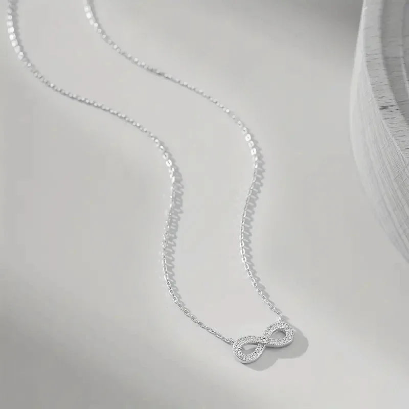 Huitan Infinity Pendant Necklace – Cubic Zirconia Women's Jewelry