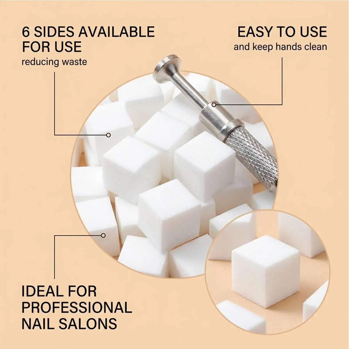 100-Piece Nail Art Sponges with Grabbing Pen | Gradient Manicure