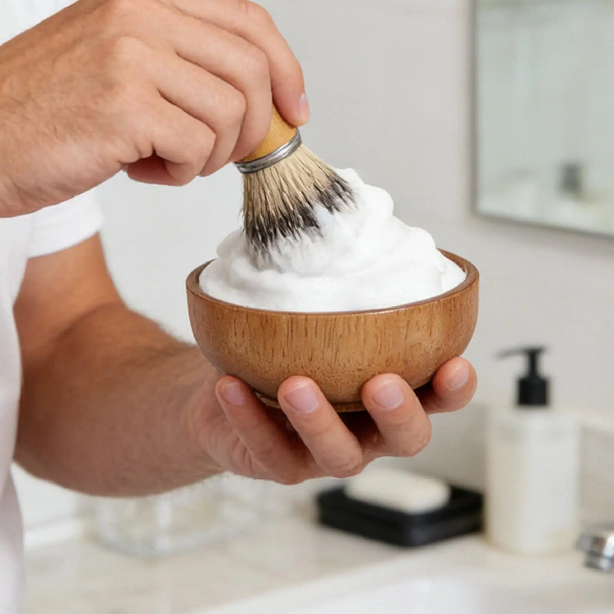 Wooden Shaving Bowl with Lid | Men's Lather Bowl & Soap Holder