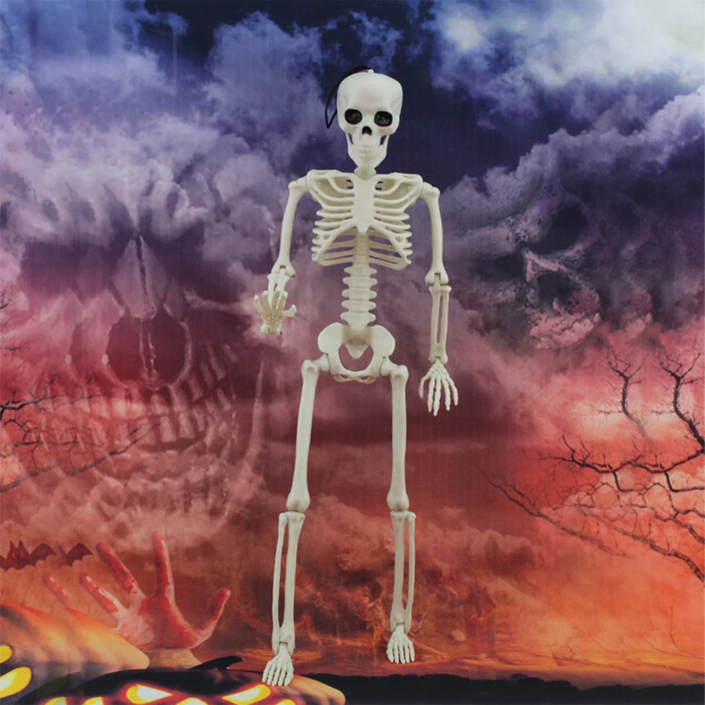 40cm Posable Halloween Skeleton Decor with Movable Joints