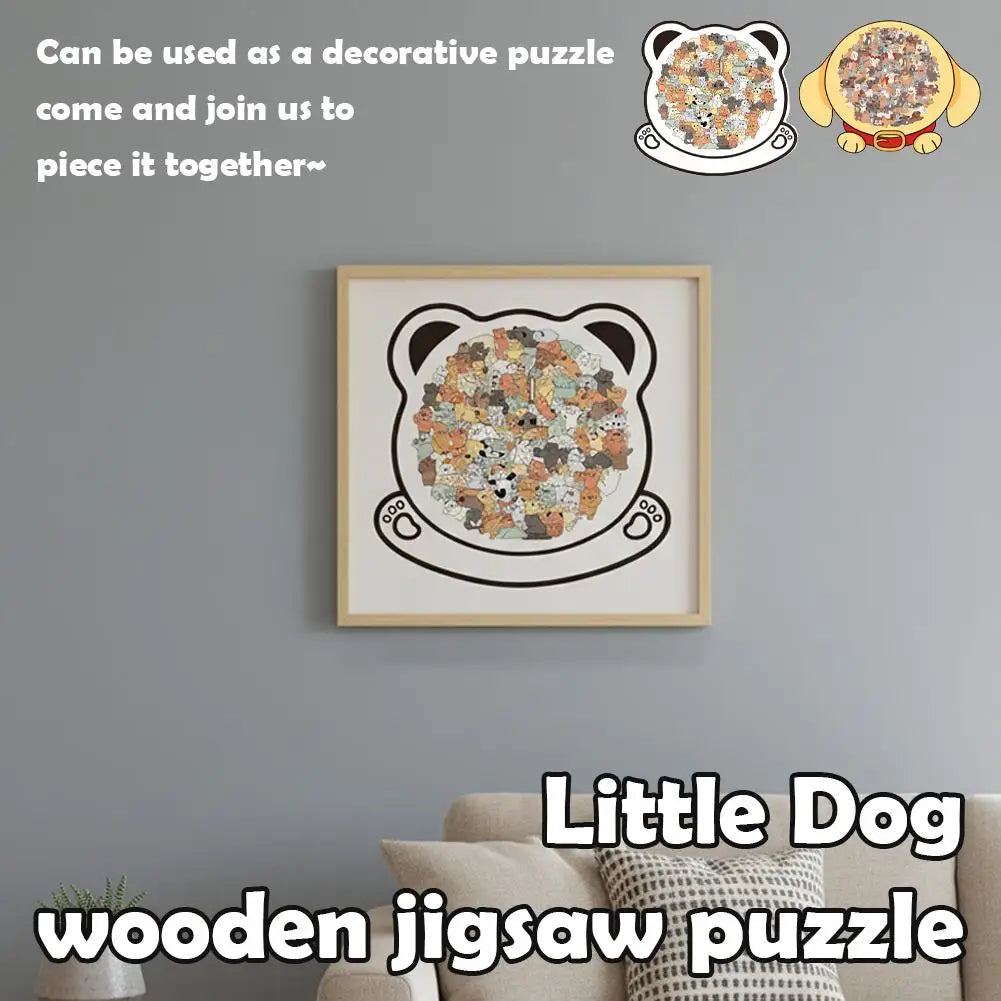 Dog & Bear Wooden Jigsaw Puzzle | Animal Decor Gift