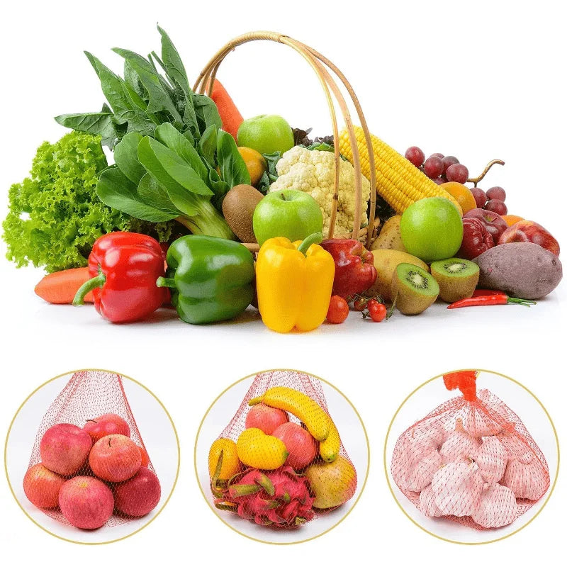 100-Pack Nylon Garden Netting Bags | Vertical Fruit Support
