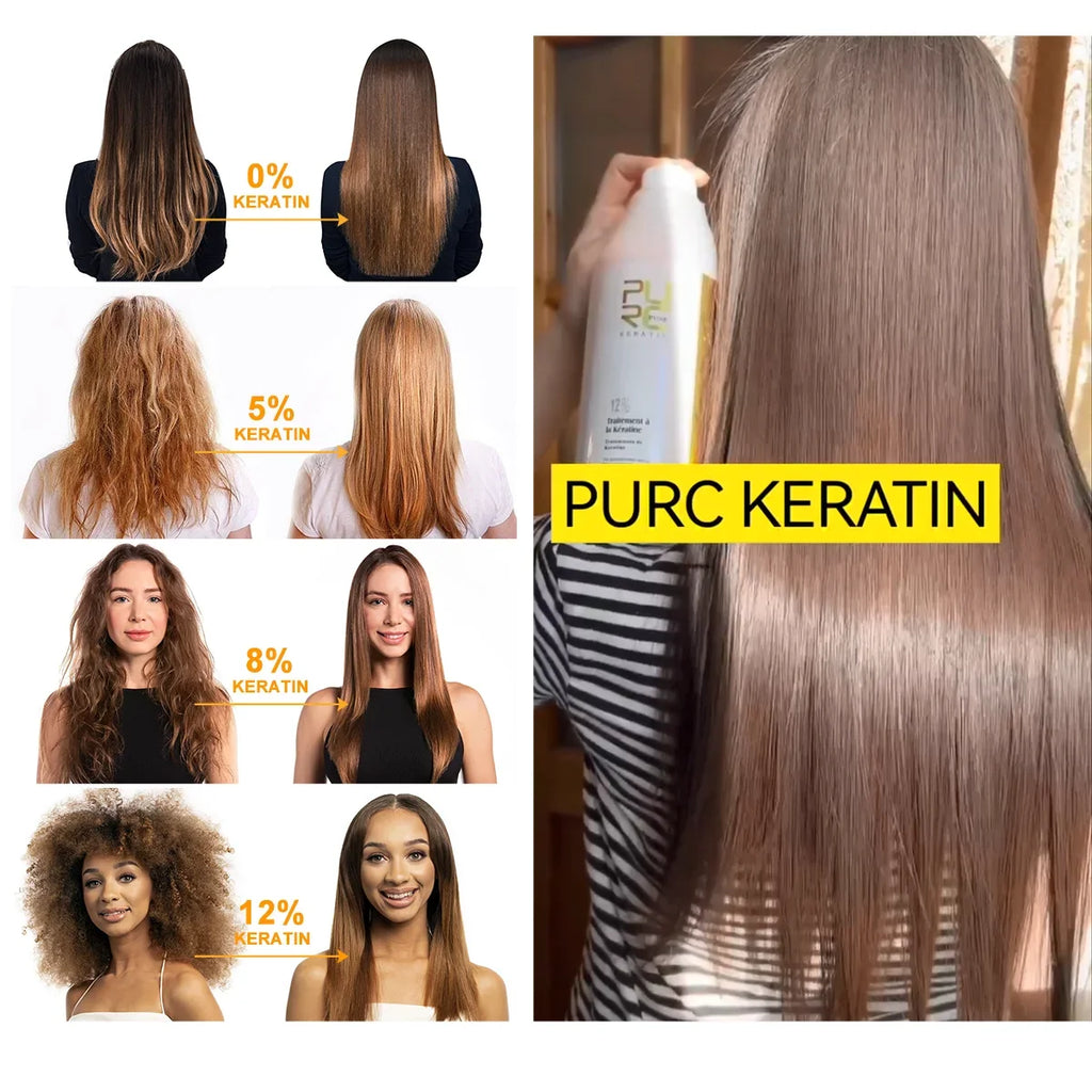 PURC Brazilian Keratin Treatment 1000ml + 300ml Shampoo Set