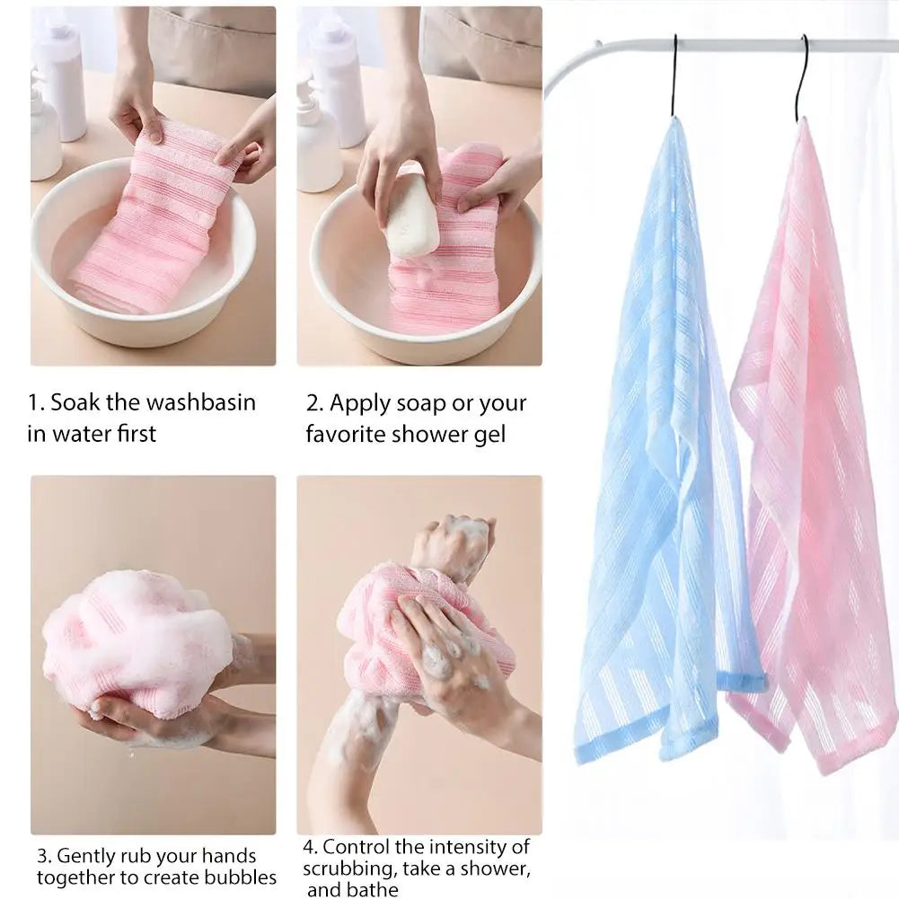 Long Strip Exfoliating Bath Scrubber & Back Washer