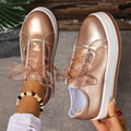 Women's Platform Sneakers – Lace-Up Casual Vulcanized Shoes