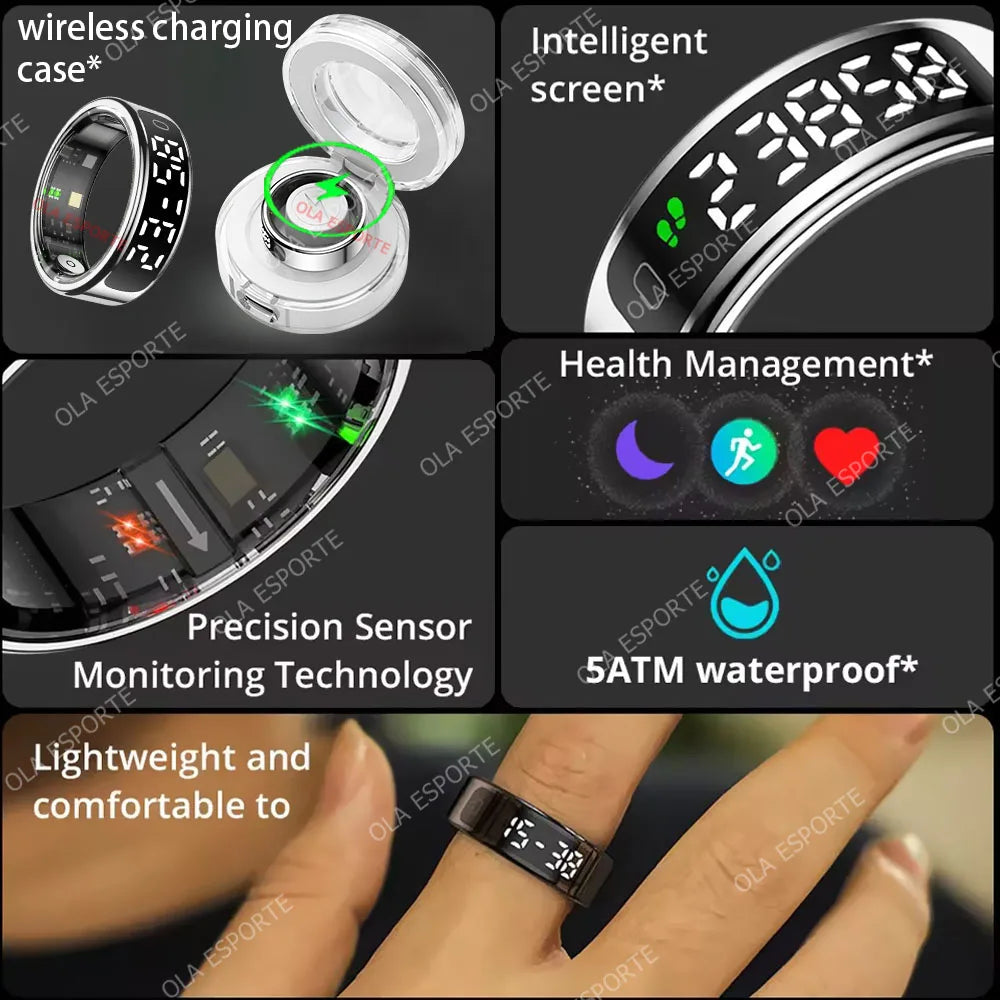R13 Smart Ring – Display, Heart Rate & 5ATM Waterproof