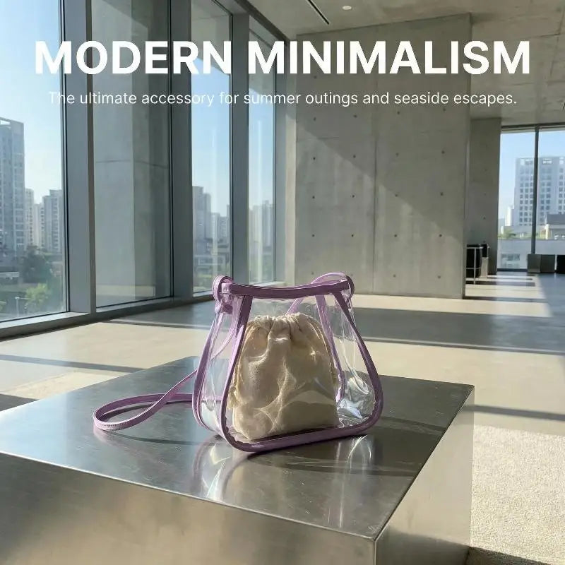 Clear PVC Crossbody Bag – Waterproof 2-in-1 Shoulder Bag
