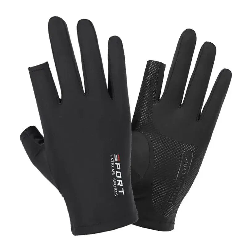 Ice Silk Halffinger Cycling Gloves Men Women Outdoor Sports Fitness