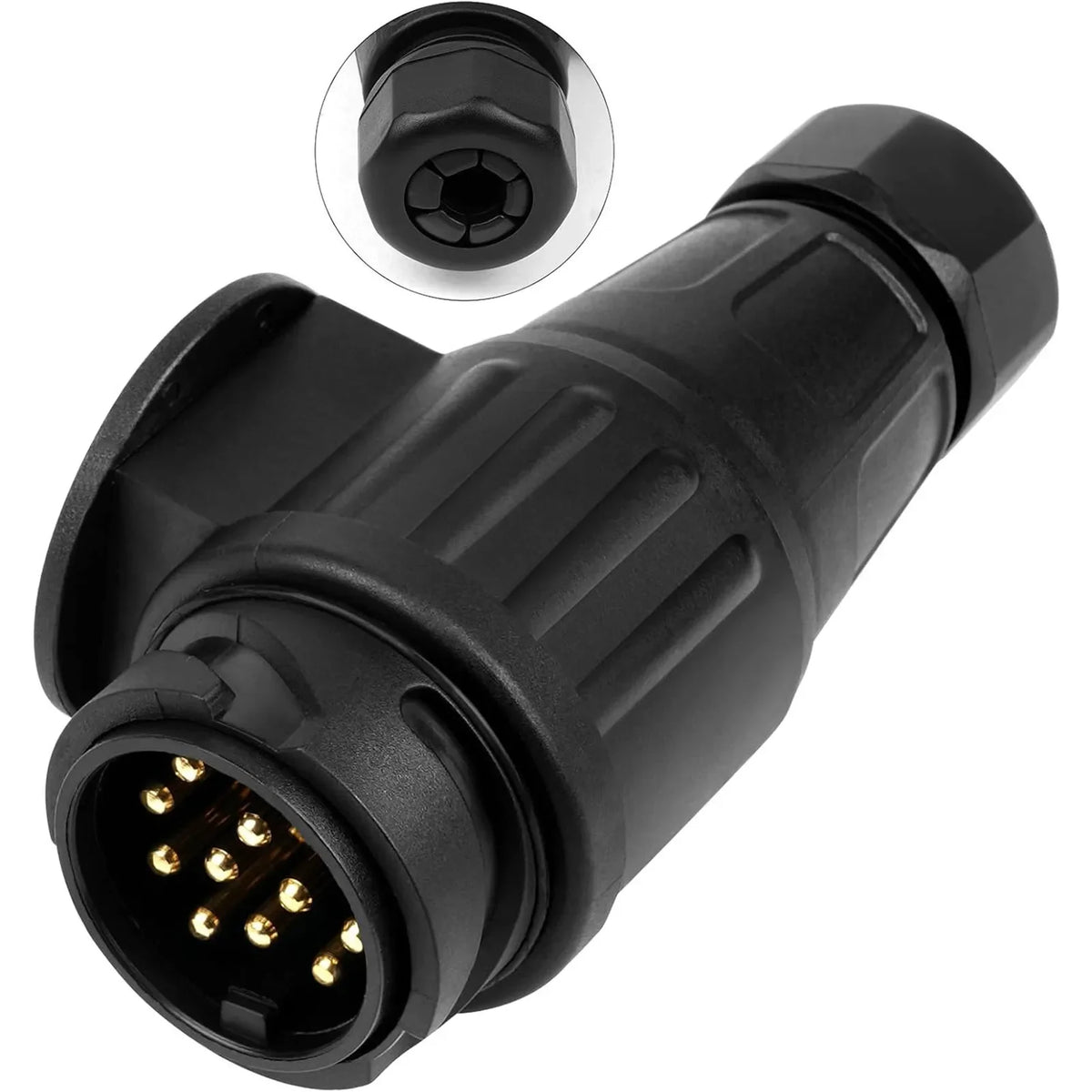 12V 13-Pin Trailer Plug Waterproof Wiring Connector Adapter