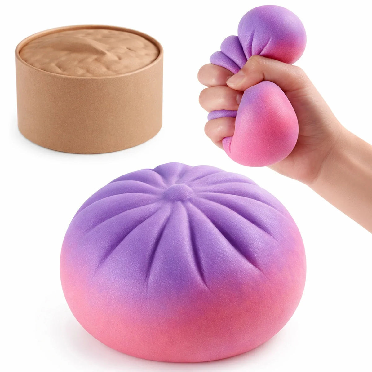 Dumpling Squishy Squeeze Fidget Toy – Kawaii Sensory Stress Ball