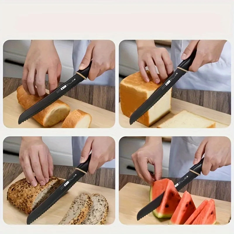2-Piece Serrated Bread Knife Set – Stainless Steel Kitchen Knives