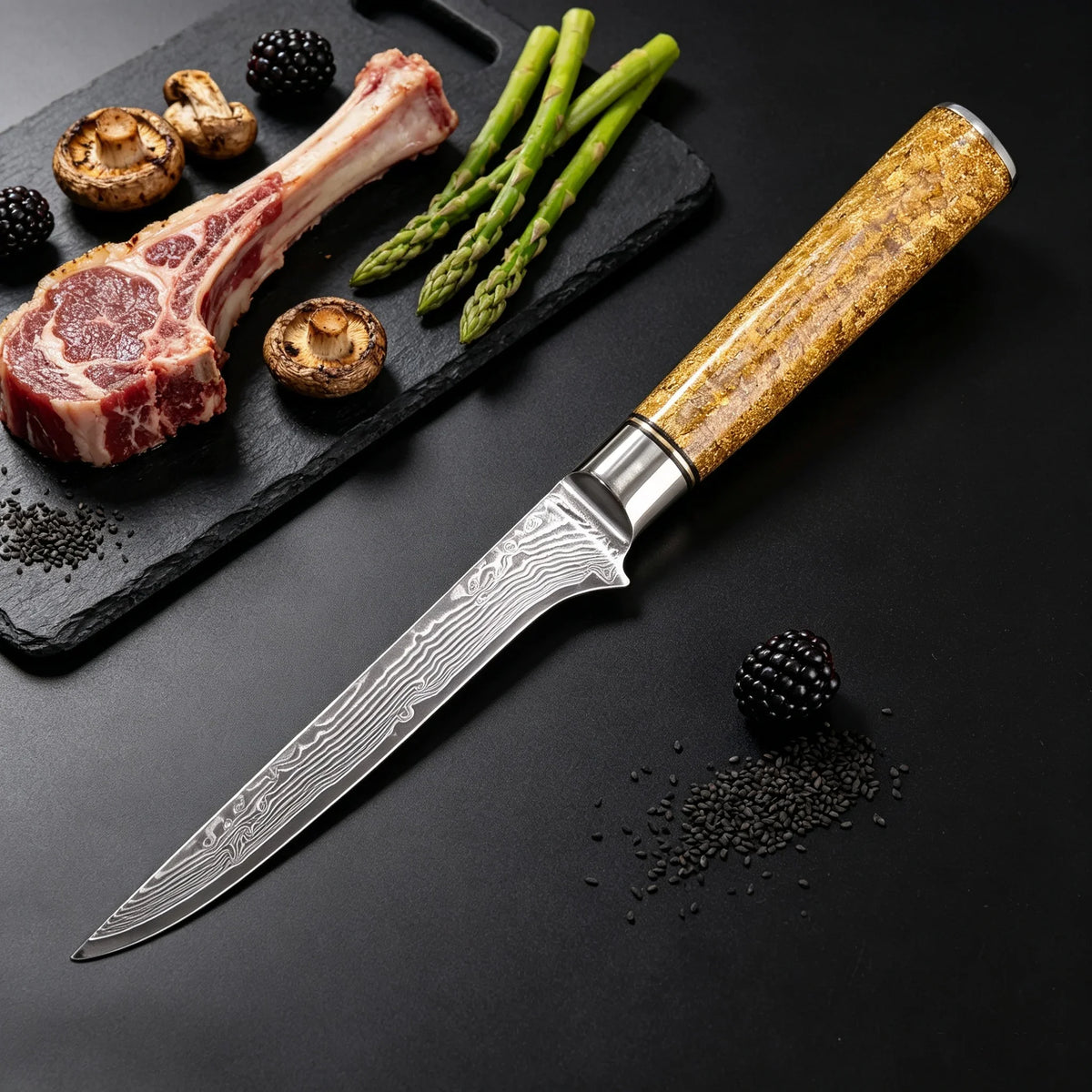 67-Layer Damascus Steel Chef Knife – Boning & Slicing