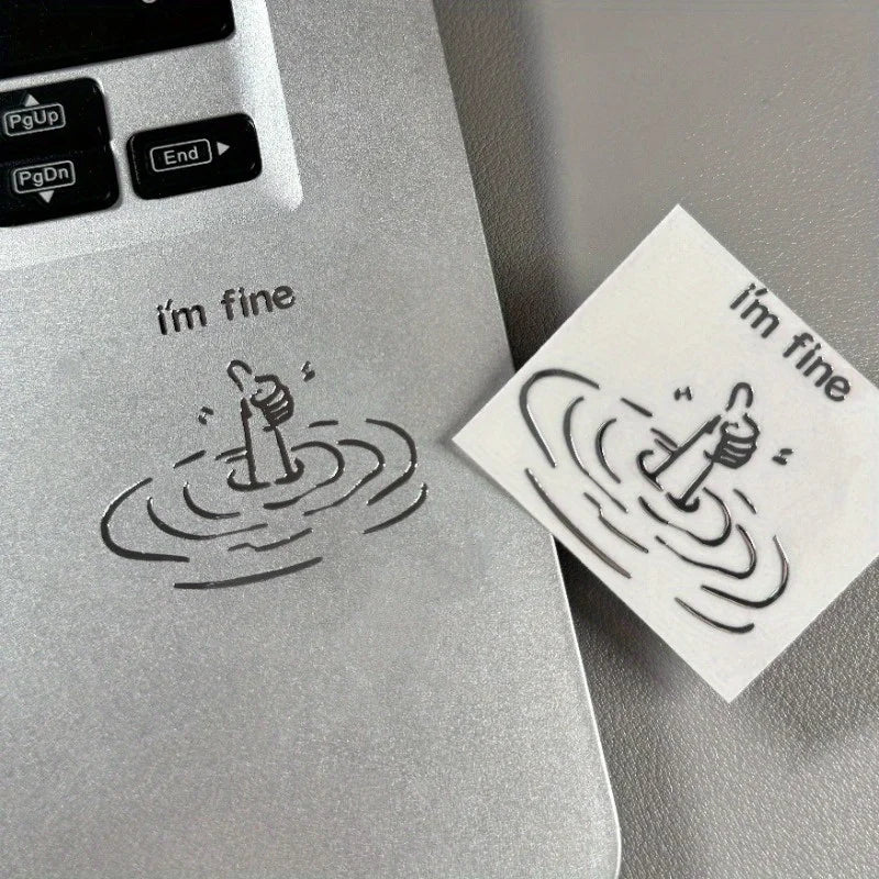 "I'M Fine" Funny Sarcastic Waterproof Laptop Stickers – PVC