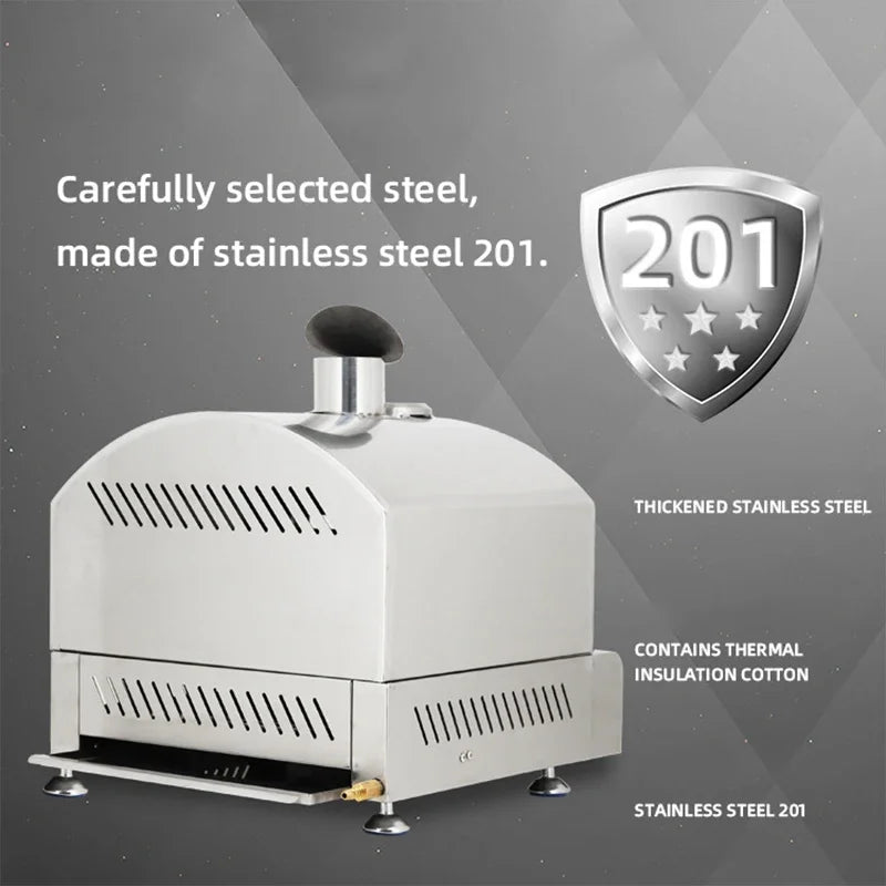 NP-14 14-Inch Portable Propane Pizza Oven | Auto-Rotating Stone
