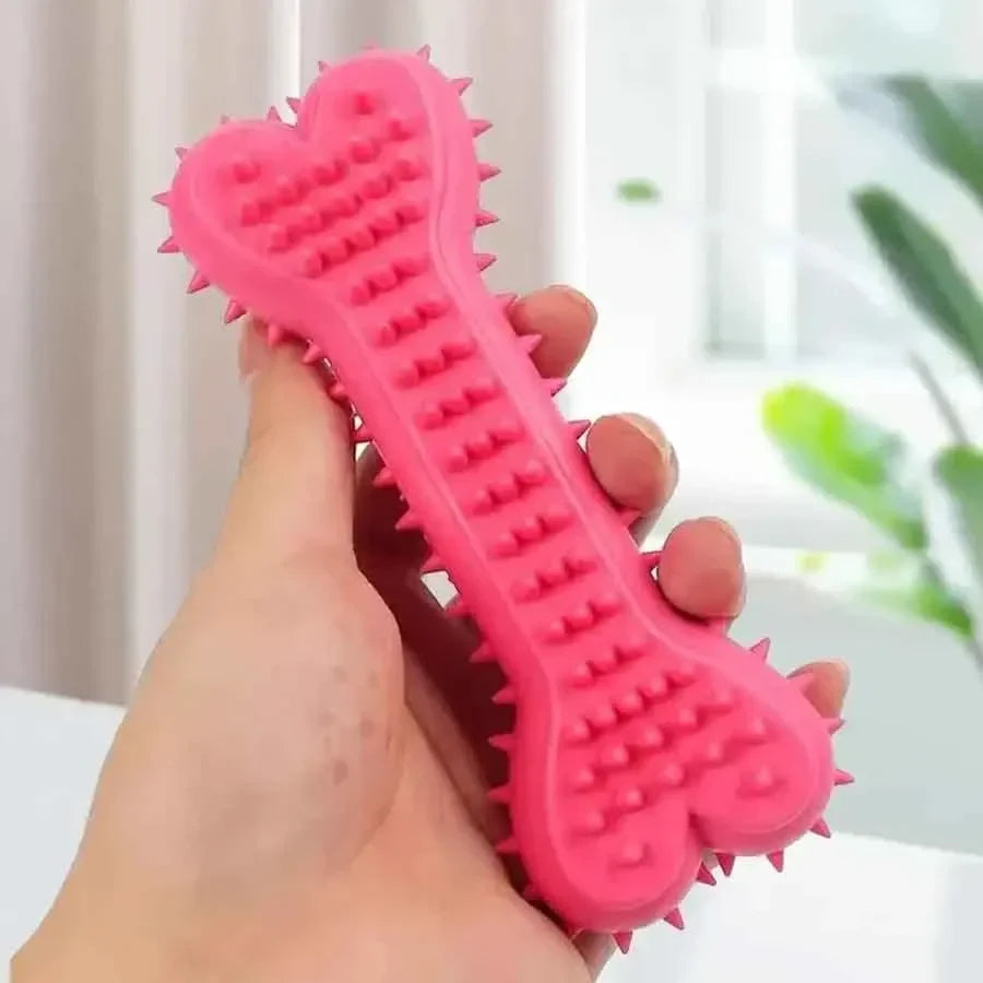 Dog Bone Rubber Chew Toy | Teeth Cleaning & Training Stick