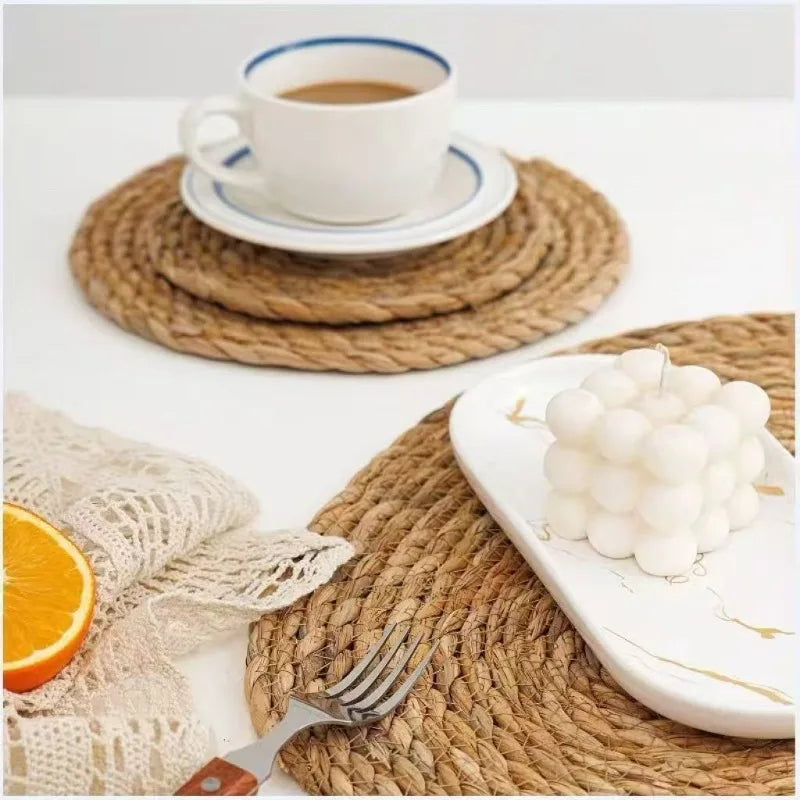 2026 Pot Mats Handwoven Rattan Placemats Round Heat Insulation