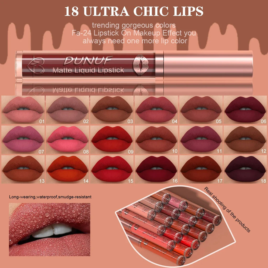 12-Pc Matte Lipstick Set – Waterproof & Long-Lasting Lip Gloss