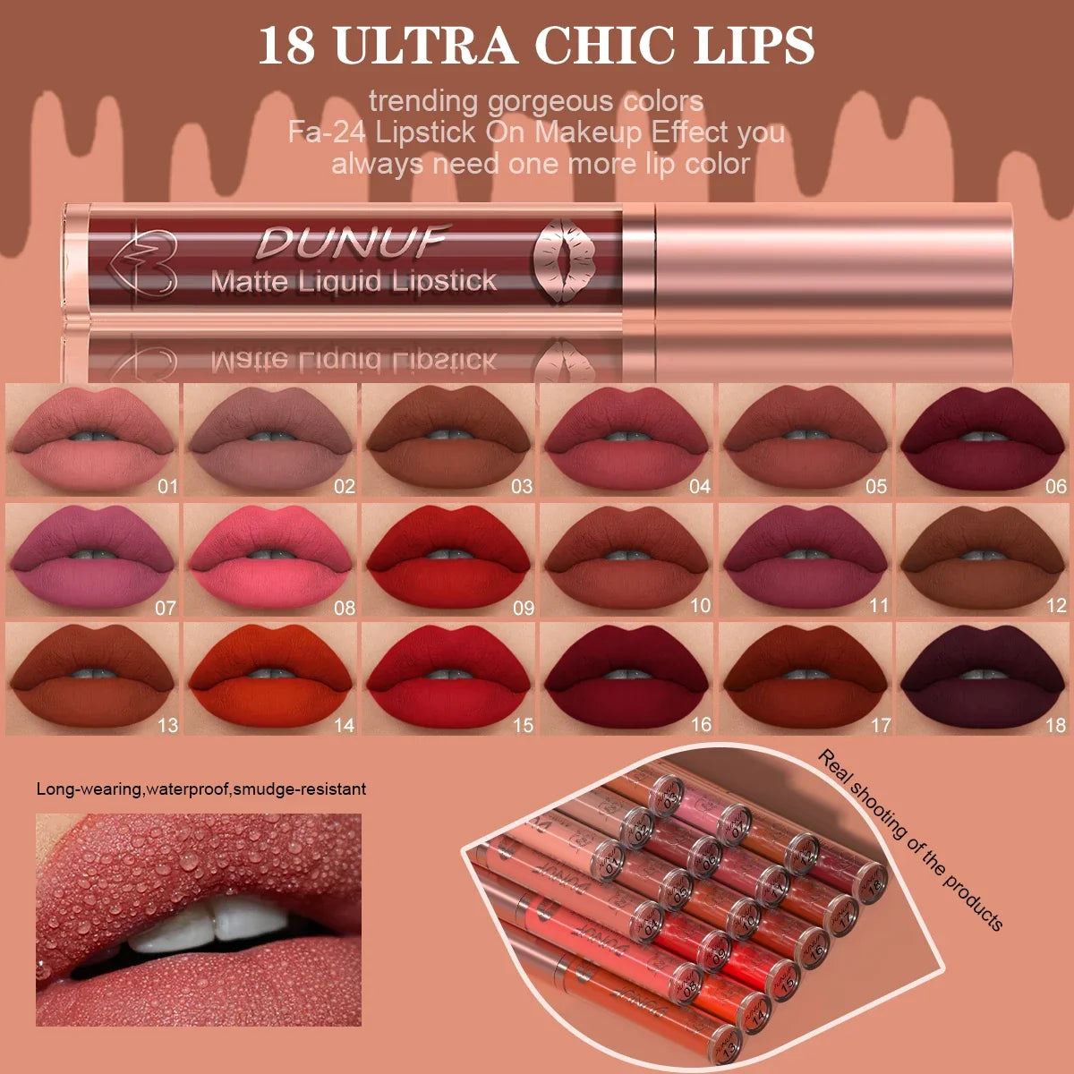 12-Pc Matte Lipstick Set – Waterproof & Long-Lasting Lip Gloss