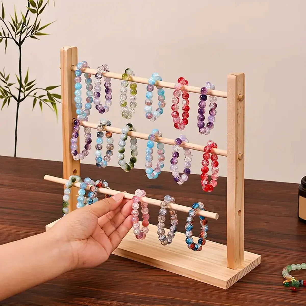 Jewelry Storage Rack Suitable Storing Bracelets Wooden Display Stands