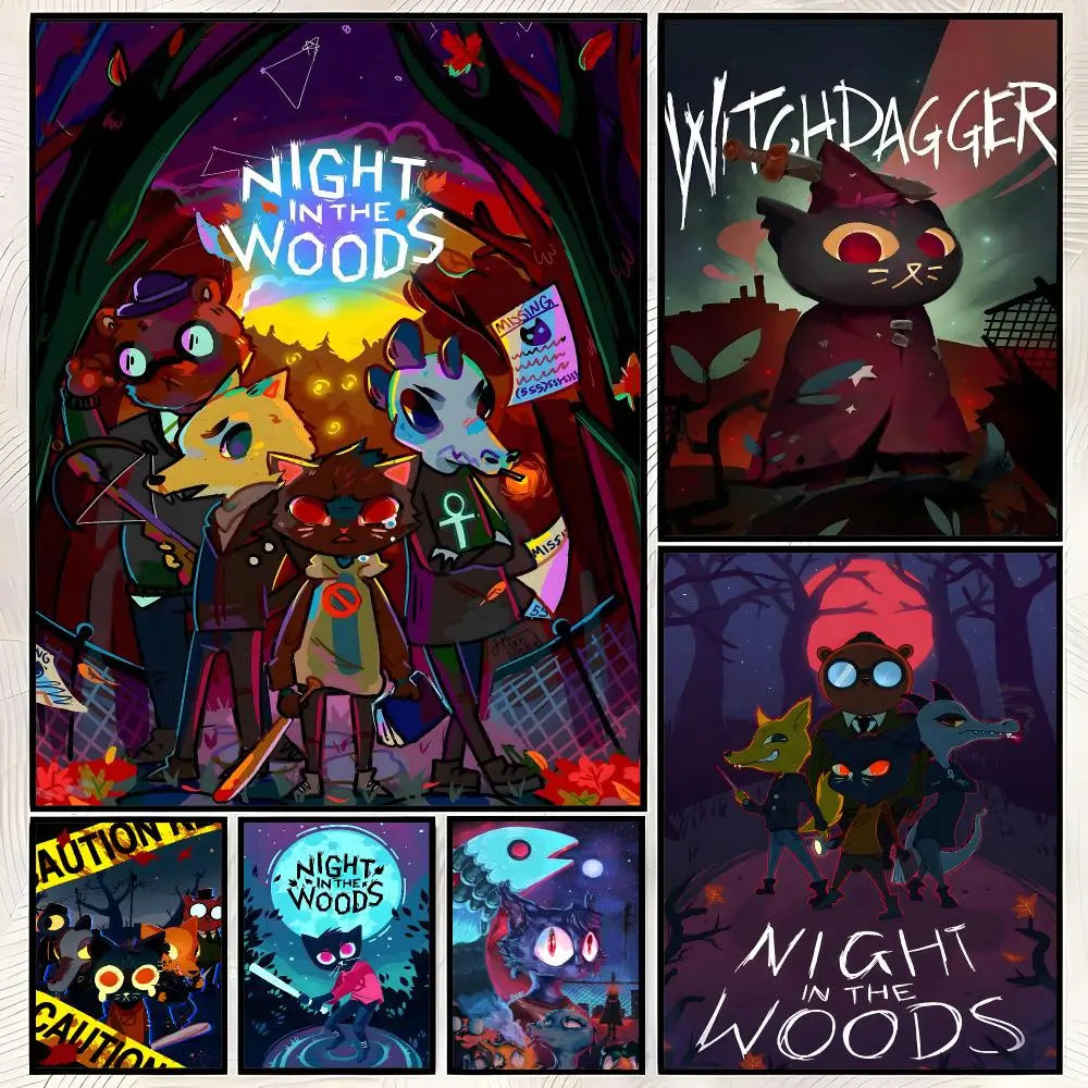 Game Night in the Wood Self-Stick HD Wall Art Poster
