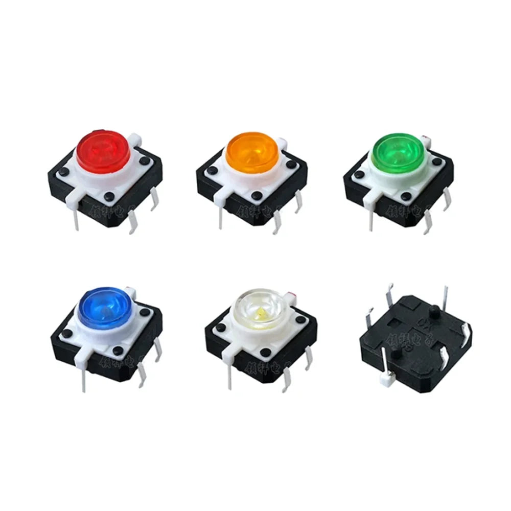 Reset Button Momentary Switch Light 12x12x7 Green Blue Red Yellow