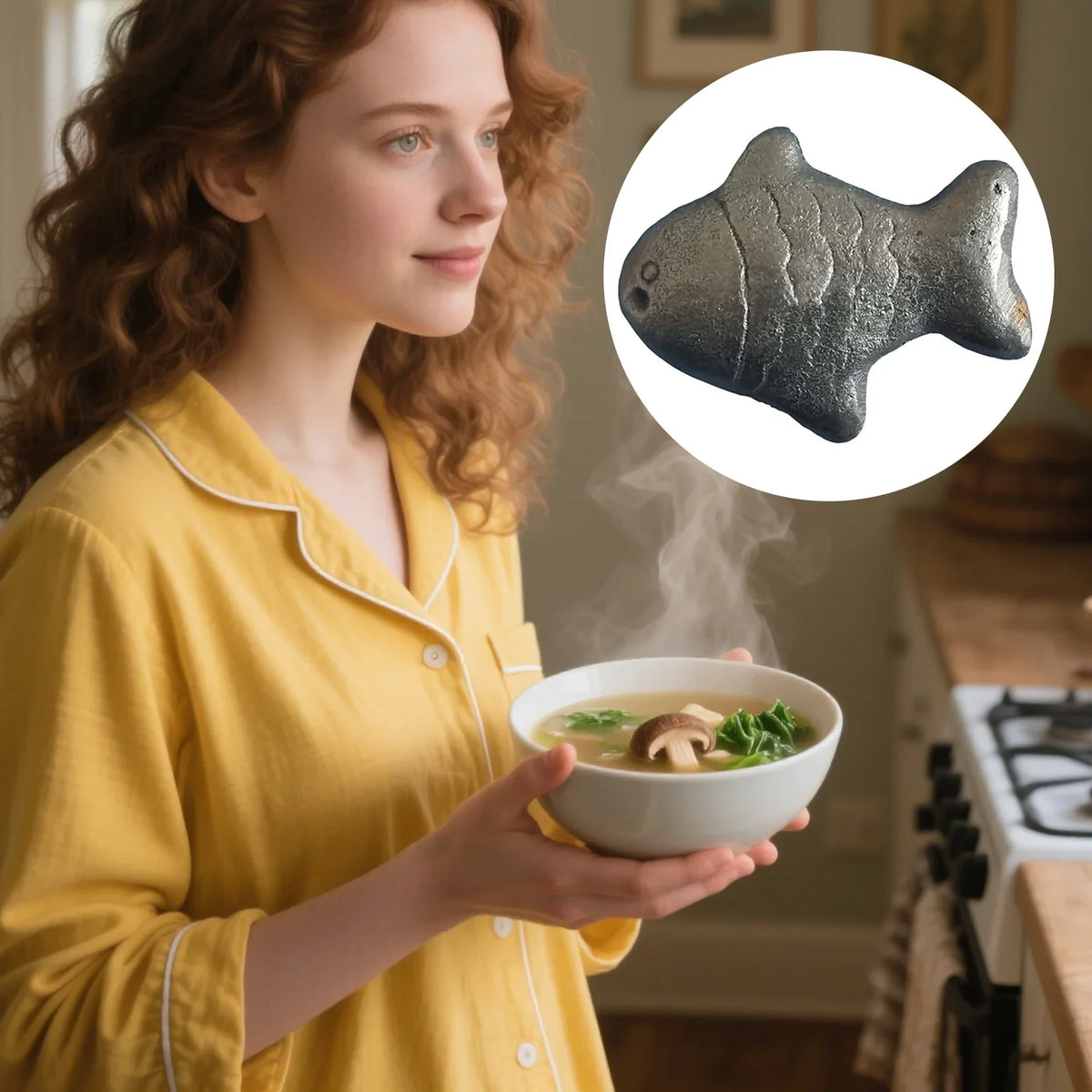 Vintage Cast Iron Fish Ornament | Double-Sided 3D Sculpture