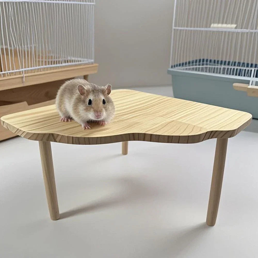 Wooden Hamster Ladder Platform Climbing Toy | Cage Accessory
