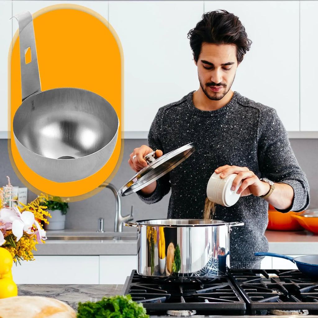 Stainless Steel Egg Poacher – Hangable Nonstick Steamer