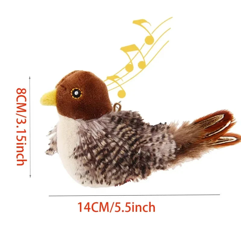 Interactive Flapping Bird Catnip Plush Toy for Indoor Cats