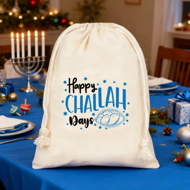 5pcs Hanukkah Drawstring Favor Bags | Chanukah Party Gift Bags