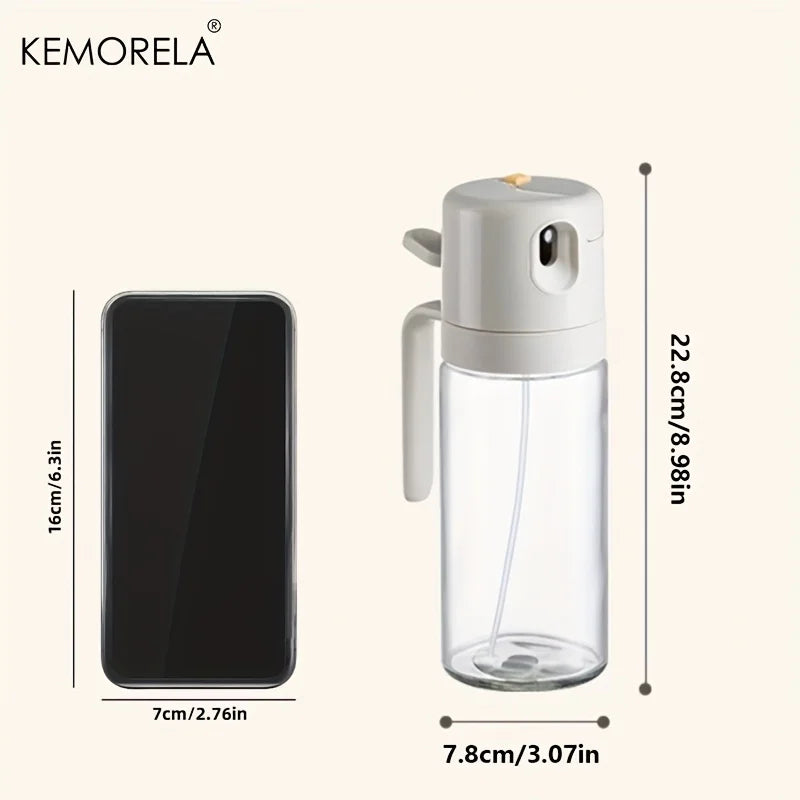 KEMORELA 550ml Glass Oil Sprayer Bottle – 2-in-1 Dispenser
