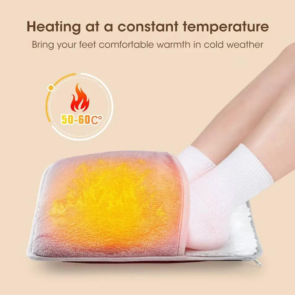 USB Electric Foot Warmer Pad – Soft Plush Washable Heating Mat
