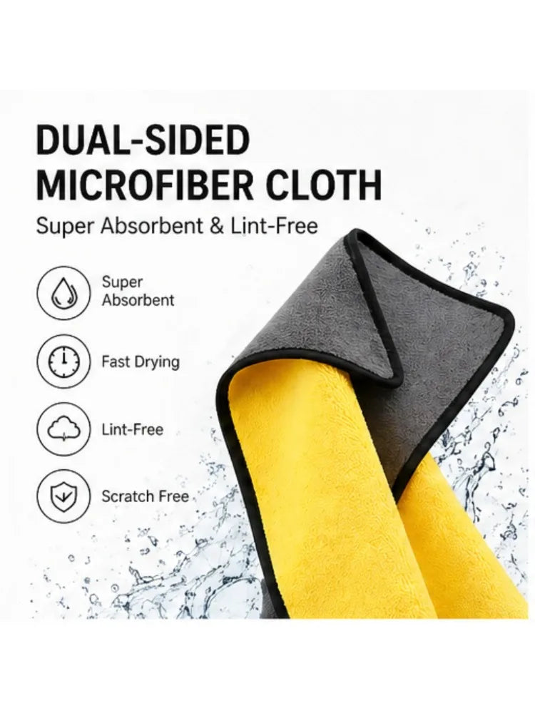 Microfiber Cleaning Towels – Double Layer Quick Dry Cloths (1/3/6)