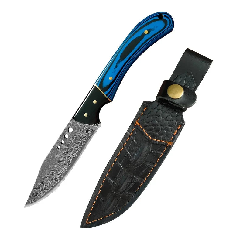 InLeung Damascus Steel Chef Knife – 10" Wood Handle Kitchen Blade