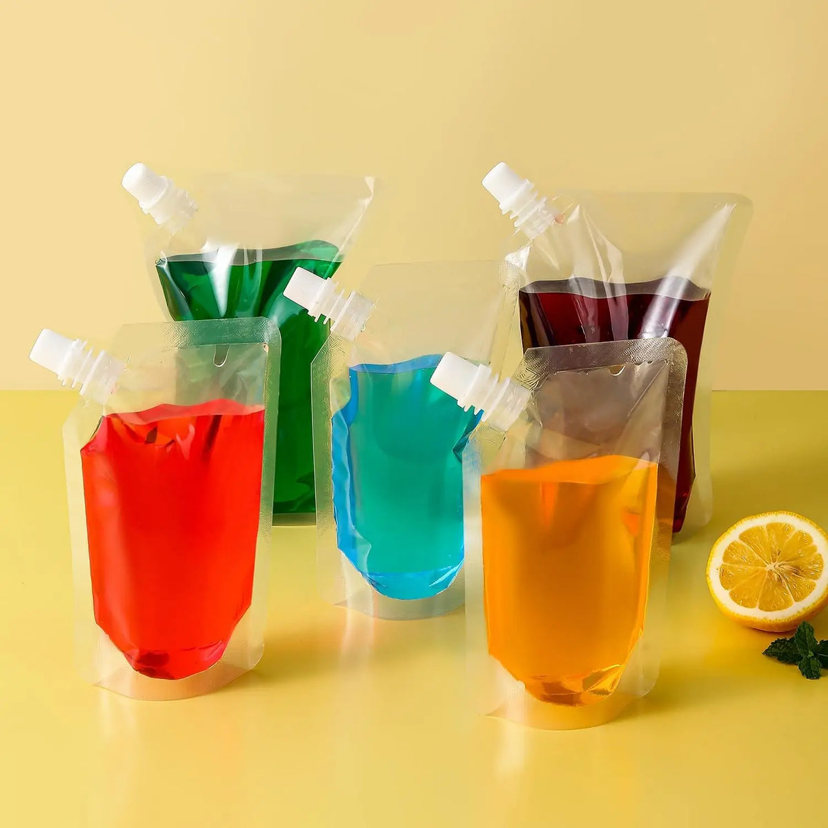 Clear Plastic Flasks Reusable Drink Bags Leak-proof Trave Outdoor