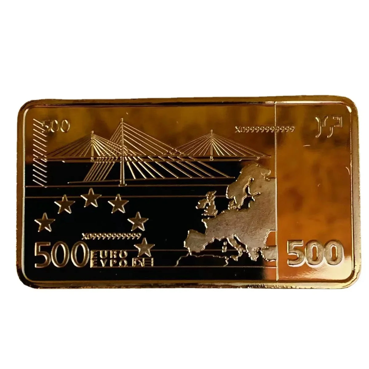 500 Euro Gold Plated Metal Bar – Soviet Commemorative Souvenir